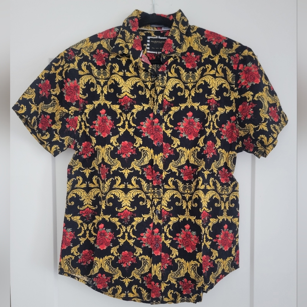 Denim & Flower Black and Gold Floral Shirt